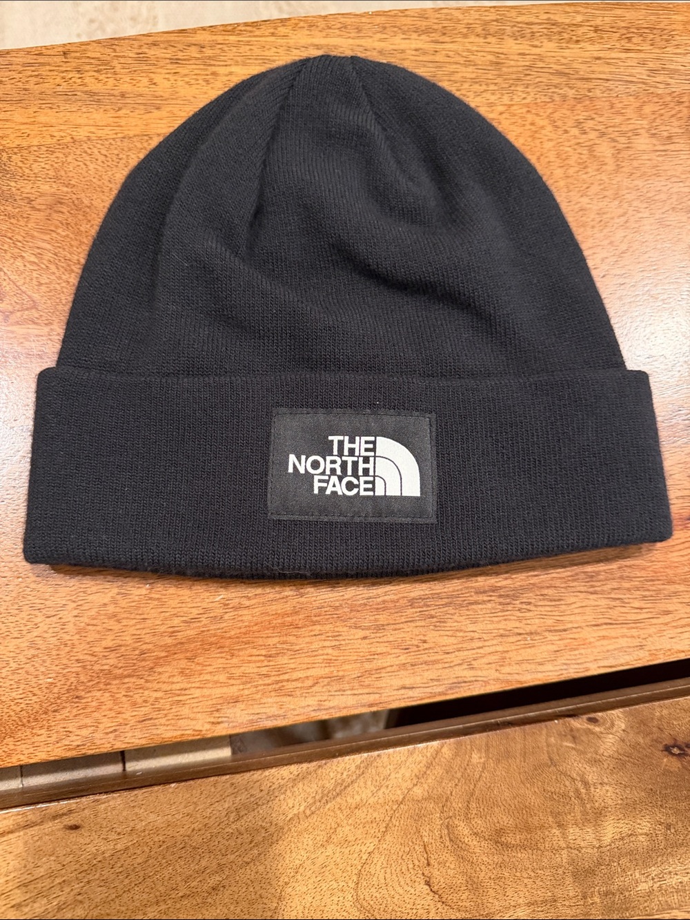 The North Face Dock Worker Black Cuffed Logo Beanie